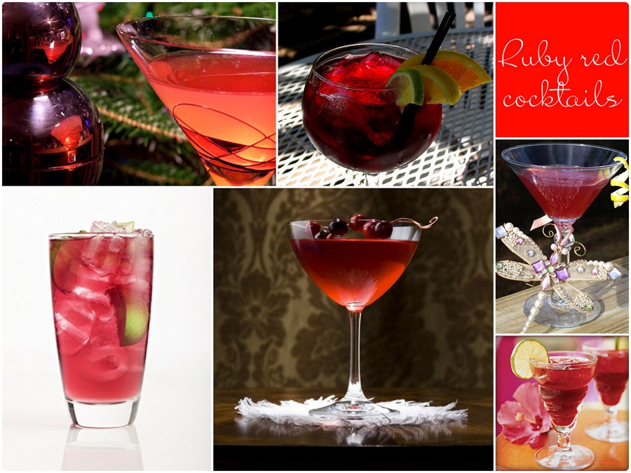 Red signature drinks, red martinis, red margaritas, red cocktails ideas for weddings
