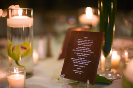 chocolate menu for wedding by edward marc