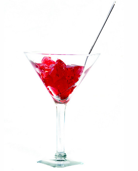 jello shots in martini glass