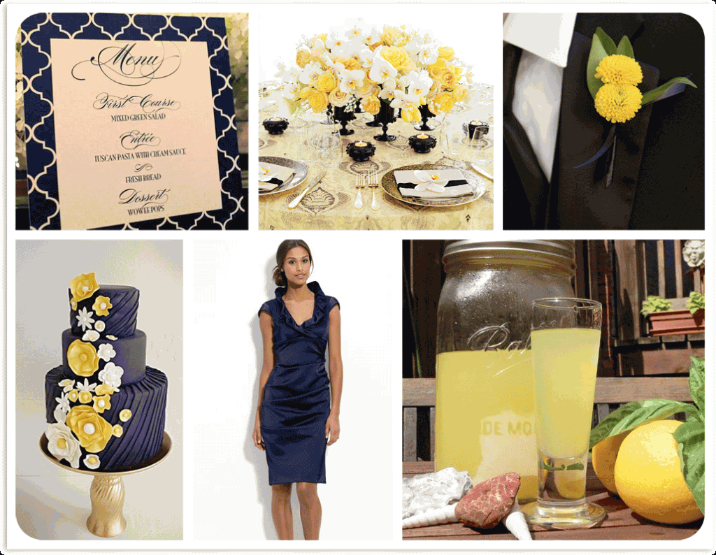 navy and yellow inspiration board