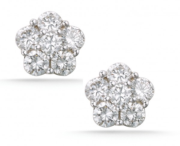Cluster Diamond Earrings 
