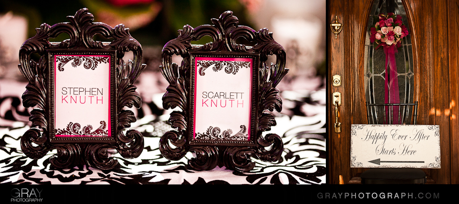 Damask scroll frame for place cards