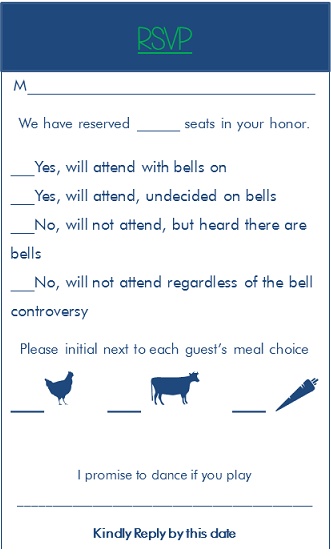 Graphic Choices  with Fun wording on RSVP