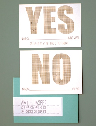 Two different RSVP Cards for Yes and No