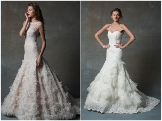 wedding dress inspiration gowns ruffles, flowers lace